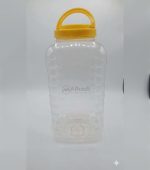 Clear plastic jar with red and yellow lid 5 kg