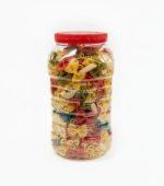 Clear plastic jar with red lid 2 kg