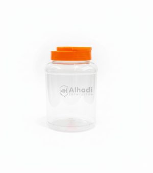 Orange lid Rib jar with handle 1150 ml