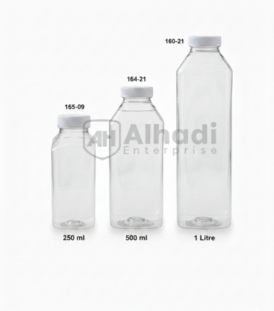 Square juices bottles