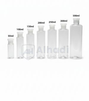 Clear plastic bottles with umbrella cap