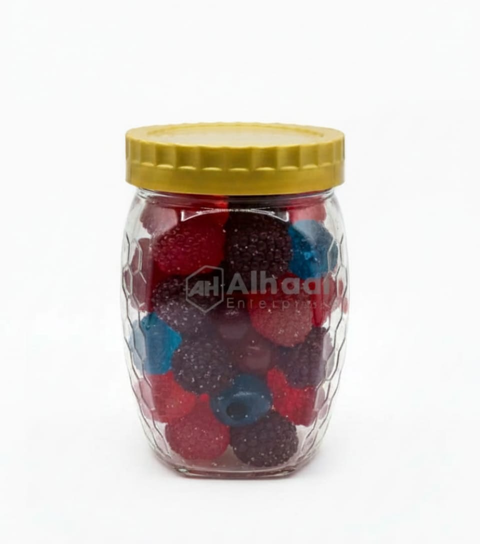 Honey comb jar with golden lid Half kg - Image 4