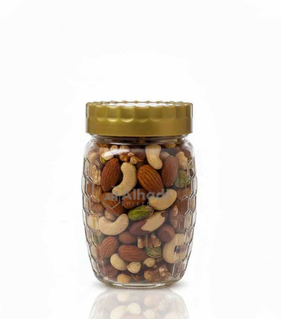 Honey comb jar with golden lid 250 gram