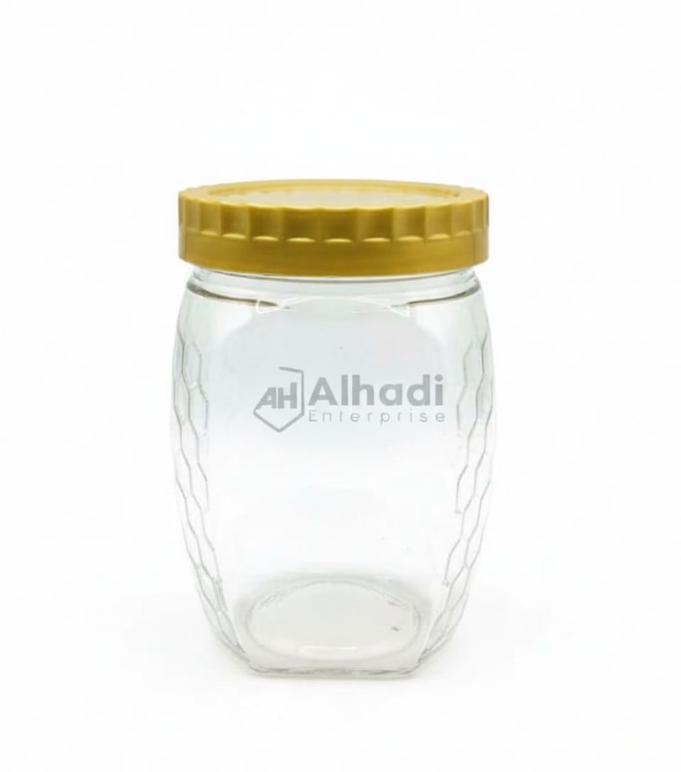 Honey comb jar with golden lid Half kg - Image 3