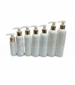 White pet pump bottles