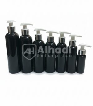 Round pump bottles with golden / silver lid