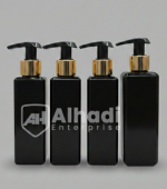 Elegant black pump bottles