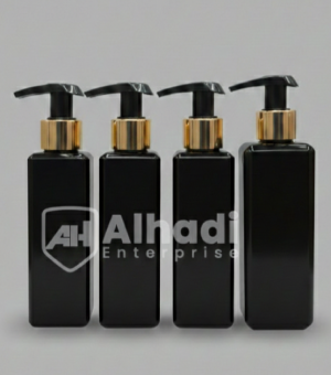Elegant black pump bottles